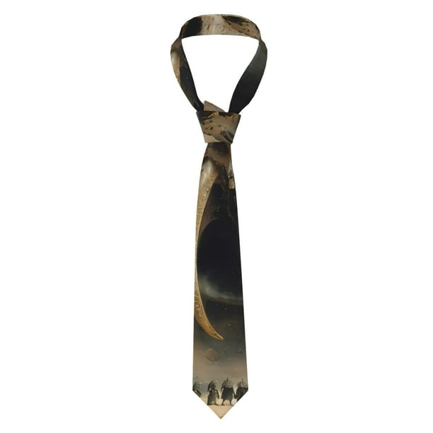 Fotbe Ancient Skull Cave Landscape Corbata Clásica para Hombre con Estampado – Corbata de Seda Jacquard Tejida, para Negocios, Bodas y Eventos Formales