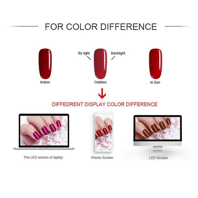 Nee Jolie 6 Colors Gel Nail Polish Kit Soak Off UV LED Nail Gel Nail Polish Set Gel Nails Gift Set for Home and Nail Art Salon