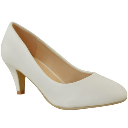 

Fashion Thirsty Womens Ladies Low Heel Court Comfort Slip on Shoes