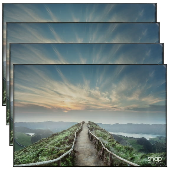 Gallery Solutions Black Front Loading Wall Picture Frames, Set of 4, Multiple Sizes