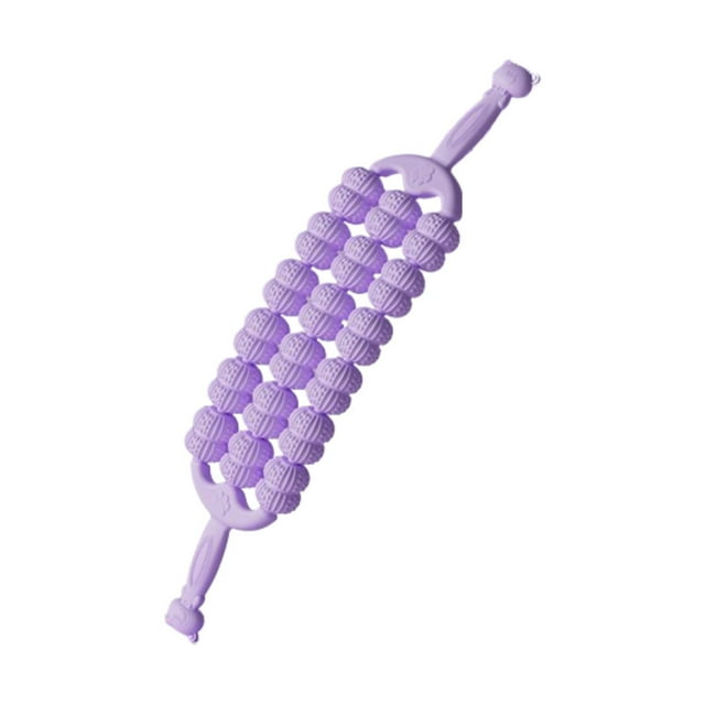 Rodillo de masaje de tejido profundo, flexible, manual, para masaje muscular Violeta
