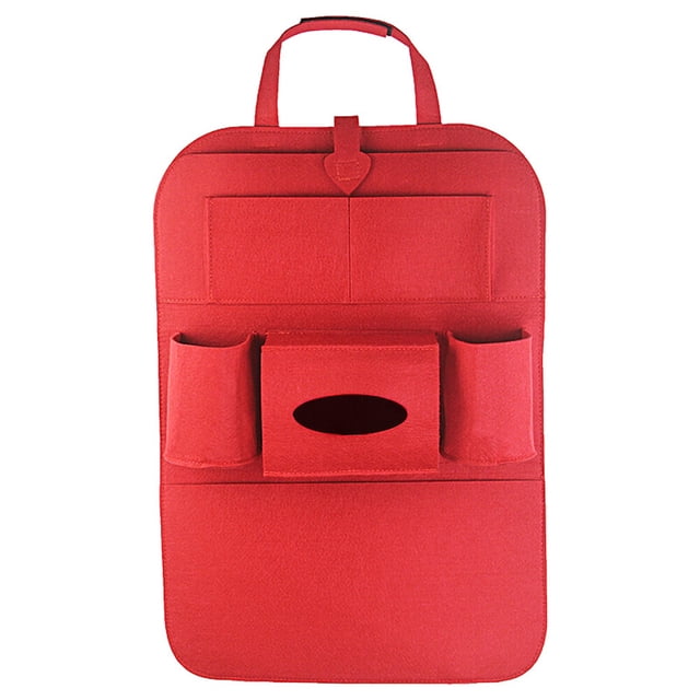 1 PC Auto Seat Back Organizer Storage Car Multifunctional Collection Organizer Multi-Pocket Storage Bag Holder Hanger Large Capacity(Red)