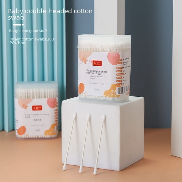 Cuchara para los oídos Hanzi pequeña Hisopo de algodón Hisopo de algodón para bebés Hisopo de algodón de maquillaje especial para bebés Mango de papel fino Hisopo de algodón pequeño Palillo de algodón