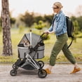 thumbnail image 3 of Qiushi 3 in 1 Pet Stroller,Folding Lightweight Dog Stroller for Puppies Doggies Kitties,Grey, 3 of 8