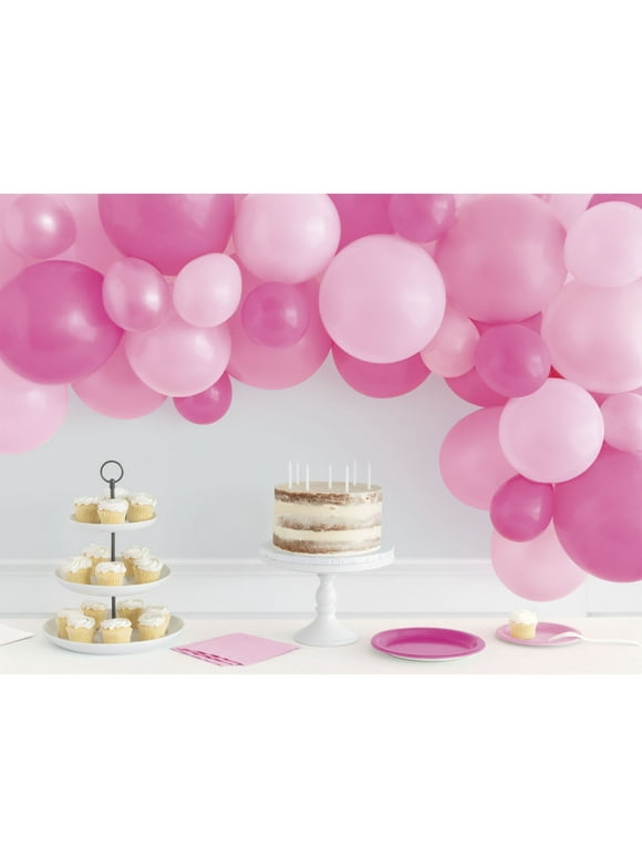 Way to Celebrate! Latex Party Balloon Arch Kit, Cheerful Pink, 40pcs