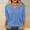 Blue, variant on QUNYINEY Womens Tshirts Casual Solid V Neck 3/4 Sleeve Tops Soft Loose Pullover Shirts