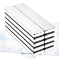 thumbnail image 1 of Imanes de barra de tira rectangulares de 10 piezas con imanes adhesivos de doble cara de tierras raras resistentes, para construcción de artesanías de gabinetes industriales, 1 of 5