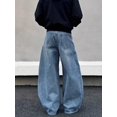 thumbnail image 3 of Reppunk Men’s Light Wash Baggy Wide Leg Denim Jeans, Relaxed Loose Fit High Waist Denim Pants, Business Casual Versatile Office Daily Straight Trousers, 3 of 6