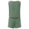 thumbnail image 4 of Short Sets for Women Cotton Linen Sleeveless Square Neck Tank Top and Shorts 2 Piece Matching Set Womens Lounge Set, 4 of 8