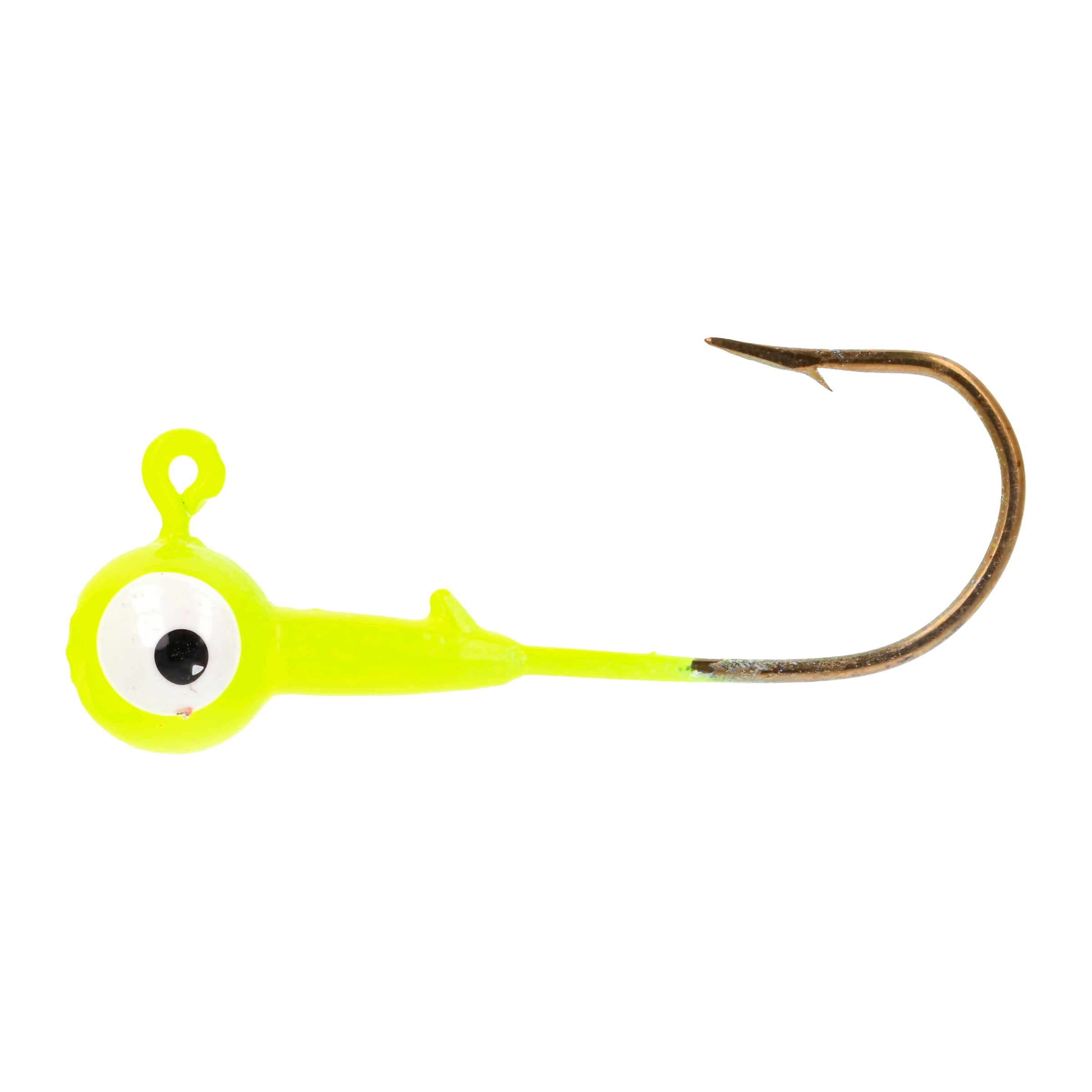 Eagle Claw Ball Head Fishing Jig, Chartreuse with Bronze Hook, 3/8 oz., 10 Count