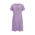 thumbnail image 5 of HomeGardon Women's Sleepwear Nightgowns for Women,Fashion Print Medium Length Dress Oversized Short Nightgown Fashion Chest Print Short Sleeve Nightdress,S-XXL, 5 of 5