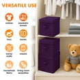 thumbnail image 5 of PinkSheep Collapsible Storage Bins with Lids, Stackable Fabric Cube Storage Organizer Basket Bin with Handles (10.5" x 10.5"), 2 Pack, Purple, 5 of 9