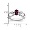 thumbnail image 2 of Solid 14k White Gold 6x4mm Oval Rhodolite Garnet January Red Gemstone Diamond Engagement Ring Size 5.5 (.034 cttw.), 2 of 3