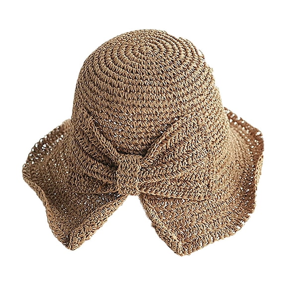 Hats For Women Brown Sun Hats For Women Fashion Summer Wide Brim Foldable Hats
