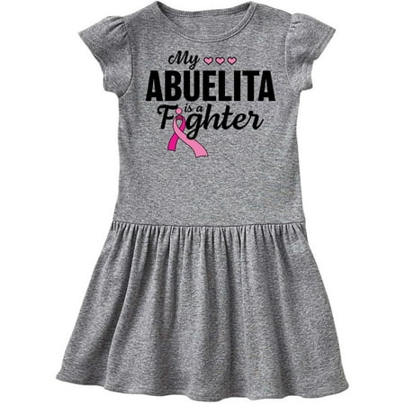 

Inktastic Breast Cancer Awareness My Abuelita is a Fighter Gift Toddler Girl Dress