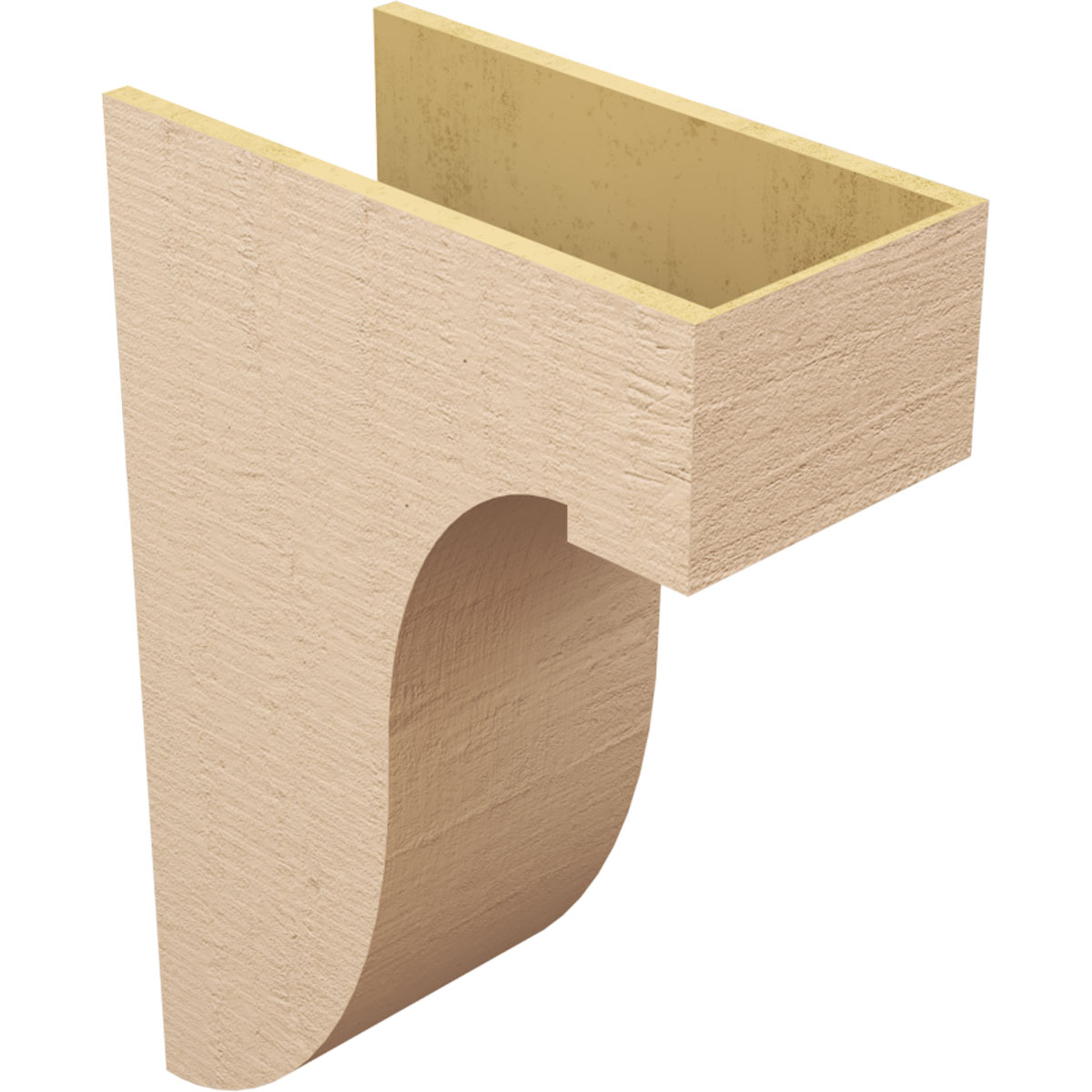 12"W x 24"D x 36"H Classic Del Monte Rough Cedar Woodgrain TimberThane Corbel, Primed Tan