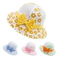 thumbnail image 7 of Xfvqtps Toddler Bucket Hat Wide Brim Mesh Bowknot Flower Print Colorful Sunshade Sun Protection Breathable Soft Outdoor Sun Hat for 1-4 Years Blue, 7 of 7