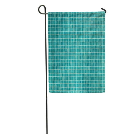 KDAGR Green Bathroom Wall and Floor Mosaic Tiles in Azure Blue Pool Porcelain Garden Flag Decorative Flag House Banner 28x40