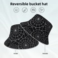thumbnail image 5 of Kll Spider Web Black Bucket Hat For Women Men Packable Travel Beach Sun Hat Outdoor Rave Accessories Reflective Fisherman Cap, 5 of 9