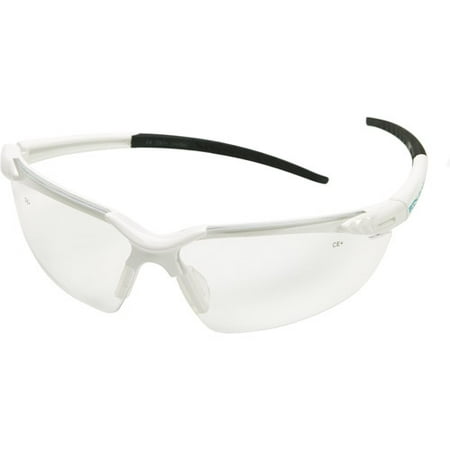 Chase Ergonomics Body Glove Biodegradable Safety Glasses, Clear Lens/White Frame