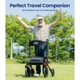 thumbnail image 3 of VOCIC Rollator Walker Z57 Outdoor with 12" All Terrain Wheels, 7-Level Height Adjustment, Safety Brakes, Storage Bag, Cup Holder-Red, 3 of 10