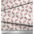 thumbnail image 2 of Soimoi Red Silk Fabric Leaves & Floral Folk Art Printed Fabric 1 Yard 42 Inch Wide, 2 of 3