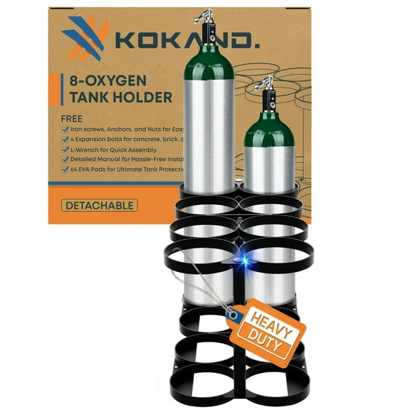 KOKAND Detachable Oxygen Tank Holder (8) for E, D, M9/C Size Cylinders