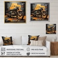 thumbnail image 4 of Designart "Orange Black Motorcycle Road flow II" Transportation Floater Framed Wall Art Living Room, 4 of 7