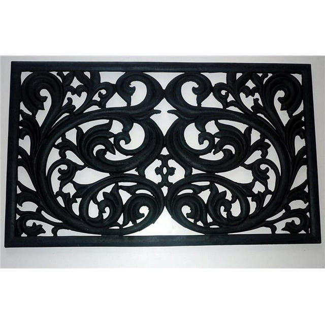Geo Crafts SCROLL G165 RBR-RECT Tapis de Porte Rectangulaire en Caoutchouc 18 x 30 Po SCROLL