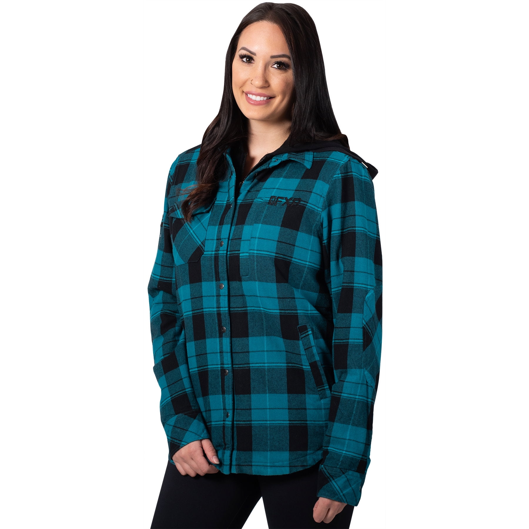 FXR Womens Teal/Black Timber Plaid 