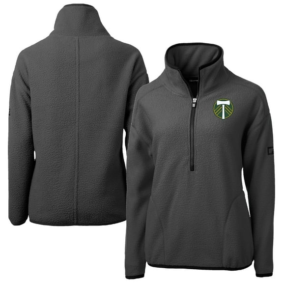 Women's Cutter & Buck Gray Portland Timbers Cascade Eco Fleece Pullover Jacket