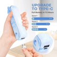 thumbnail image 3 of Mini Fan Handheld, 3 Speeds Rechargeable Quiet Mini Handheld Fan, Portable USB Small Pocket Fan, Blue, 3 of 5