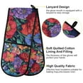 thumbnail image 2 of Yayeee Double Oven Mitt Kitchen Heat Resistant Baking 35" x7" Quilted Glove, Serene Floral Pattern, 2 of 6
