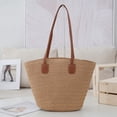 thumbnail image 2 of Straw Woven Tote Bag For Women Summer Beach Handmade Hollow Mesh Shoulder Bag Lightweight Durable Fashionable, 2 of 9