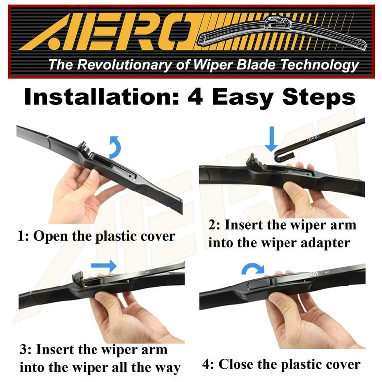 AERO Voyager 26 + 16 Premium All-Season OEM Quality Windshield Wiper  Blades with Extra Rubber Refill + 1 Year Warranty (Set of 2)