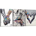 thumbnail image 1 of 3 Pieces Graffiti Art The Kiss Painting Love Gestures Street Art Canvas Wall Art Graffiti Decor Graffiti Canvas Wall Art Colorful Painting Couples Wall Art for Bedroom Decor 12x16x3, 1 of 6