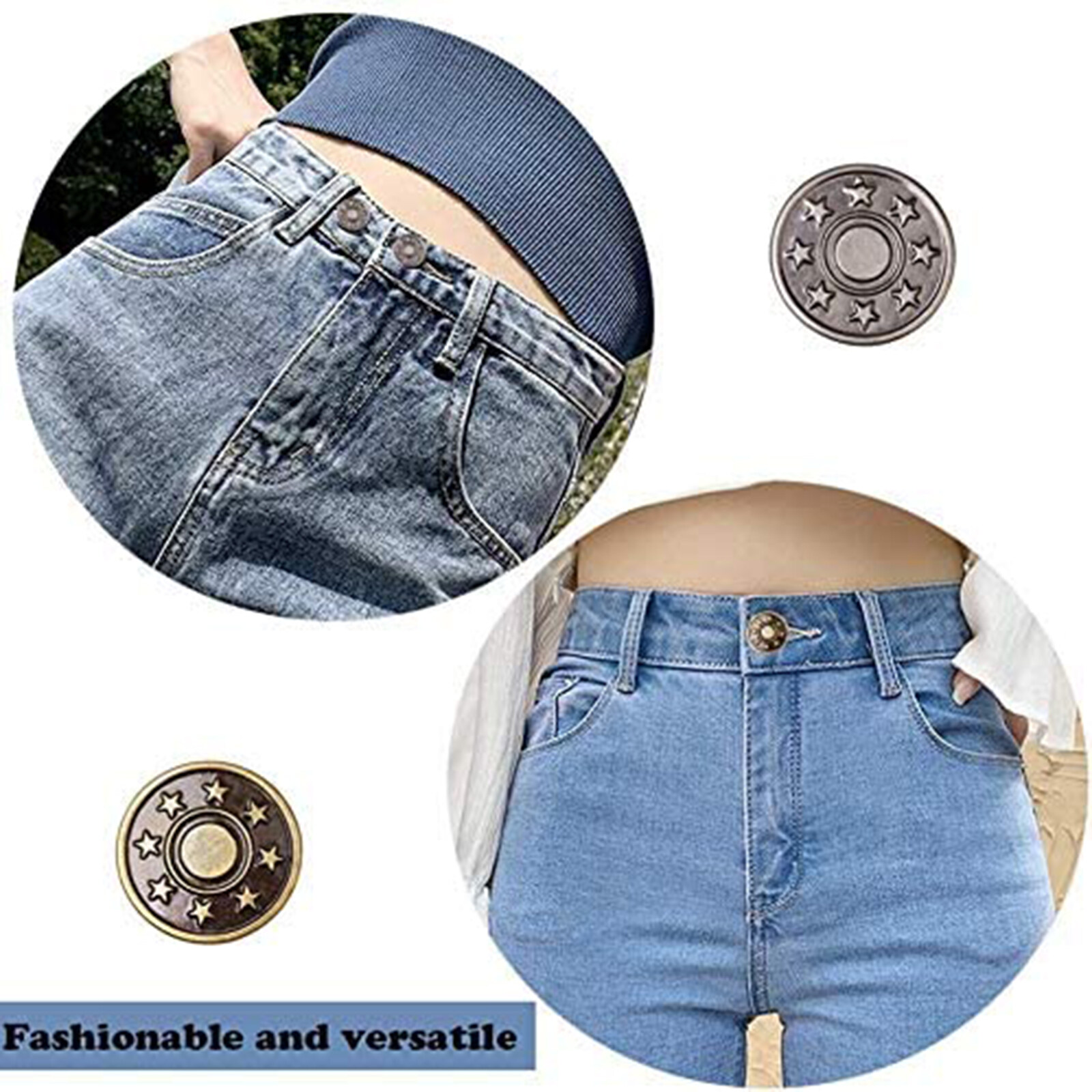 Boutons De Jean Sans Couture - Lot De 12, 17 Mm, Pour Ajuster La Taille De Pantalon Facilement