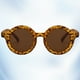 thumbnail image 4 of Gafas de sol para niños, estilo retro, con montura redonda pequeña y efecto leopardo, para niñas y niños (montura con efecto leopardo y lentes marrones), 4 of 6