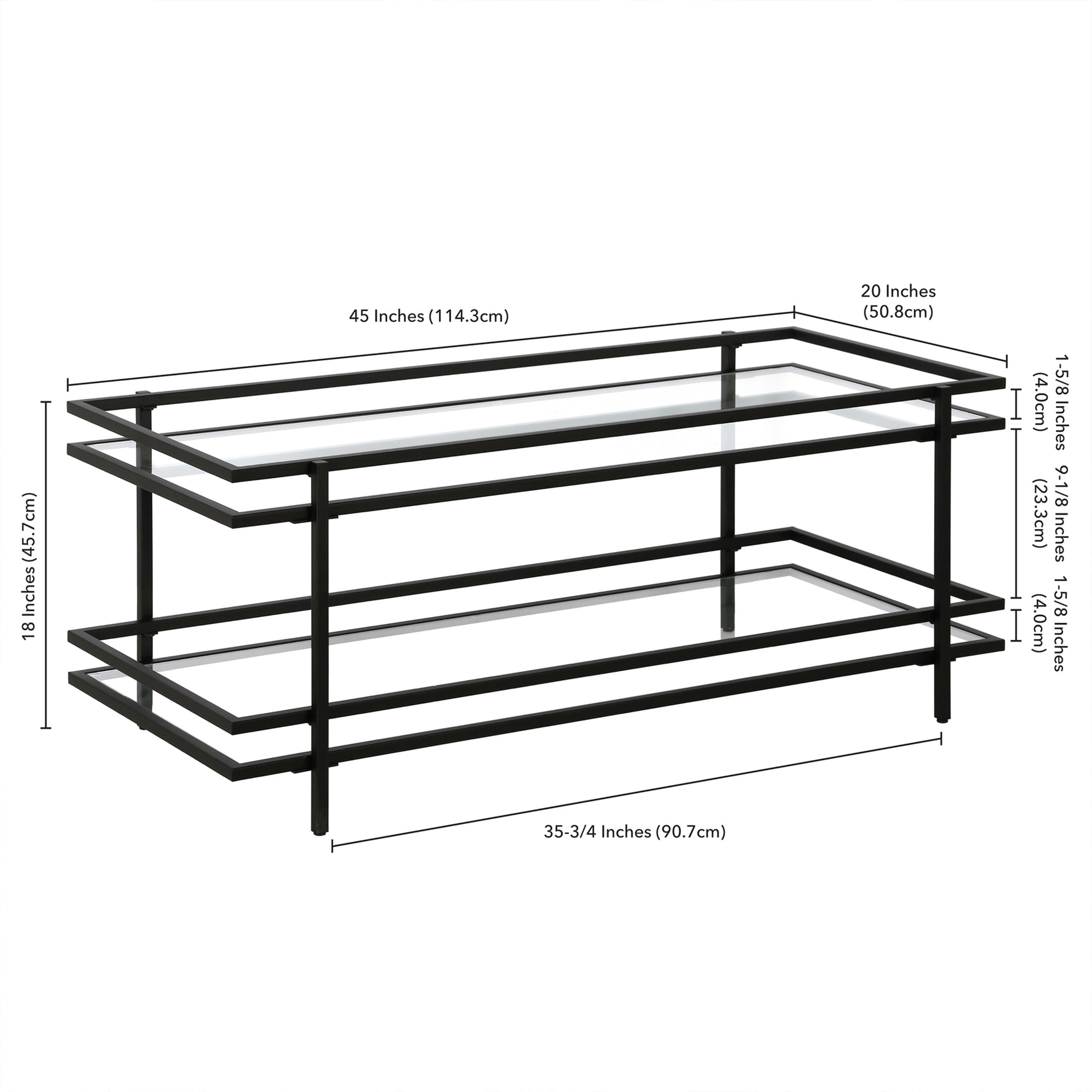 Evelyn&Zoe Robillard 45" Wide Rectangular Coffee Table in Blackened Bronze