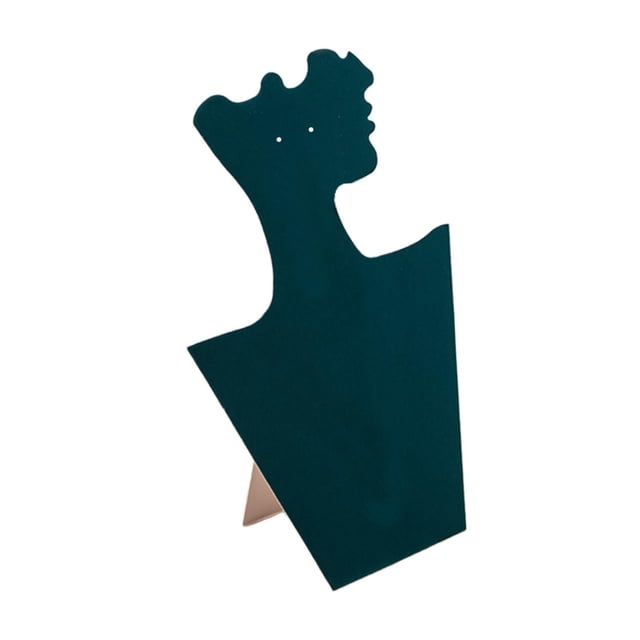 Expositor de collares de terciopelo, organizador de joyas, estante decorativo para negocios Verde