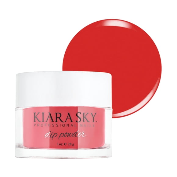 Kiara Sky Polvo de inmersión para uñas de larga duración Tonos rojos 1 oz Caliente