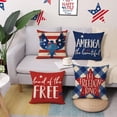 thumbnail image 6 of 4th of July Patriotic American Flag Stars and Stripes Decorative Throw Pillow Cover 18 x 18 Set of 4, America Land of The Free Porch Outdoor Home Decor Freedom USA Polka Dots Cushion Case, 6 of 8