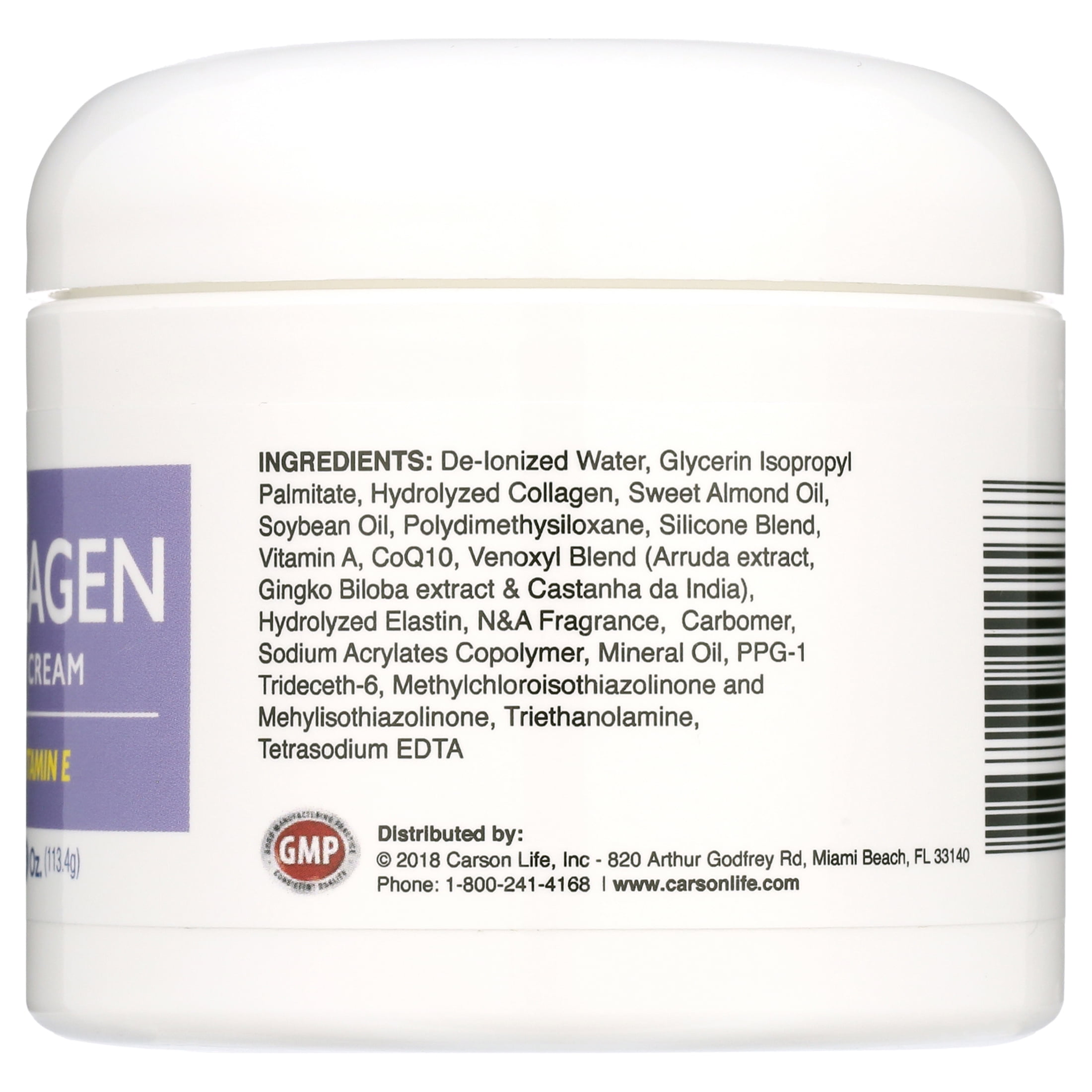 Carson Life Collagen Elastin with Vitamin E Face Cream, 4 Oz