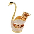 thumbnail image 2 of Juego de cubiertos Swan, soporte para vajilla, base, organizador de exhibición y almacenamiento de cubiertos Oro, 2 of 9