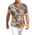 thumbnail image 2 of HAJWOH 2026 Summer Hawaiian Shirt for Men Casual Button Down Short Sleeve Summer Beach Shirts Loose Fit Floral Print Tropical Tops, 2 of 7