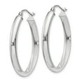 thumbnail image 2 of 14K White Gold Earring Hoop Women'S 17 mm 3.75 Polished 3.75Mm Oval Tube Earrings, 2 of 4