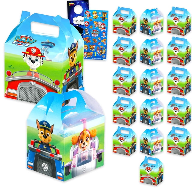 Set de 16 cajas para dulces de Paw Patrol con stickers