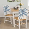 thumbnail image 5 of Blue Palm Tree Chair Back Covers, Removable Chair Covers for Dining Chairs Set of 6, Washable Chairs Slipcovers Back Seat Protector for Wedding Party 19"x20", 5 of 9