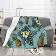 thumbnail image 2 of XMXT Flannel Throw Blanket for Couch, Vintage Pineapple Florals Bed Sofa Decor Blankets for Home Bedroom, 50 x 40 inches, 2 of 9