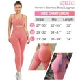 thumbnail image 4 of QRIC Womens Seamless Butt Lift Leggings High Waisted Yoga Pants Ribbed Workout Slimming Tights, 4 of 7